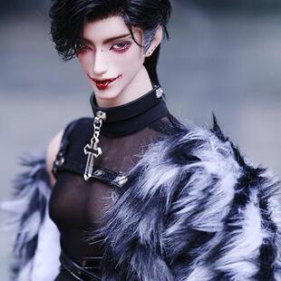 套装 bjd4分普叔ID壮叔75叔体娃衣毛绒外套透视连体衣皮裤 Q&C