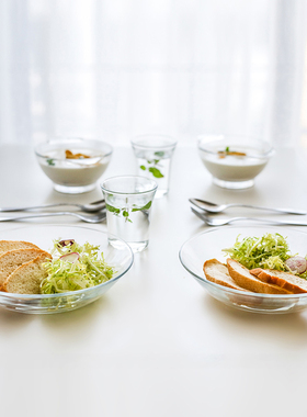 法国多莱斯duralex透明钢化玻璃餐具沙拉盘饭碗水杯可用微波加热