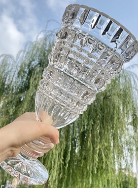 现代简约玻璃水晶透明花瓶装饰品水培插花摆件