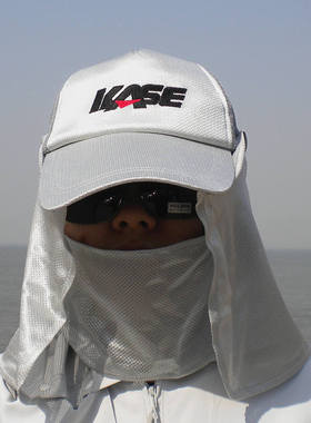 名之剑 凯思防晒大网眼披风帽/遮阳帽/银灰色钓鱼帽/帽子垂钓夏季