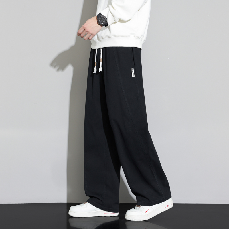 胖子宽松简约流行肥佬秋季长裤子