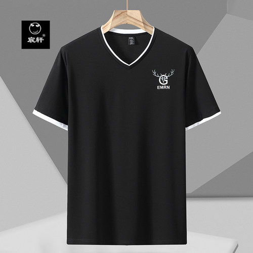 宸轩短袖休闲风胖子男装假两件