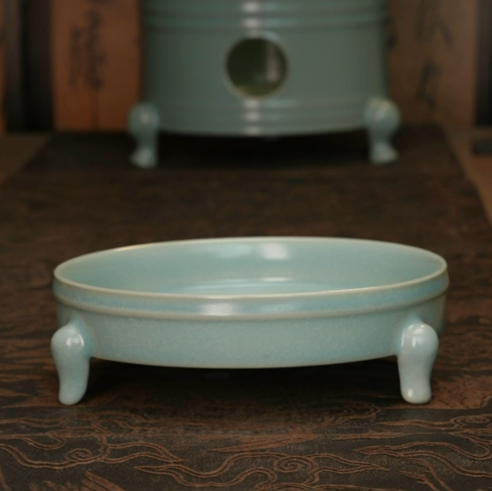 仿古鱼鳞纹三足承盘,餐饮具,茶杯,淘宝优惠券,粉丝福利购,淘宝优惠卷