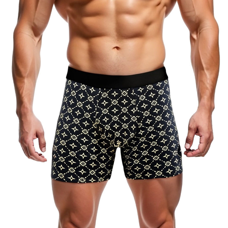 男士莫代尔内裤中腰印花透气商务休闲平角裤欧美潮牌运动四角短裤,女士内衣/男士内衣/家居服,男平角内裤,淘宝优惠券,粉丝福利购,淘宝优惠卷