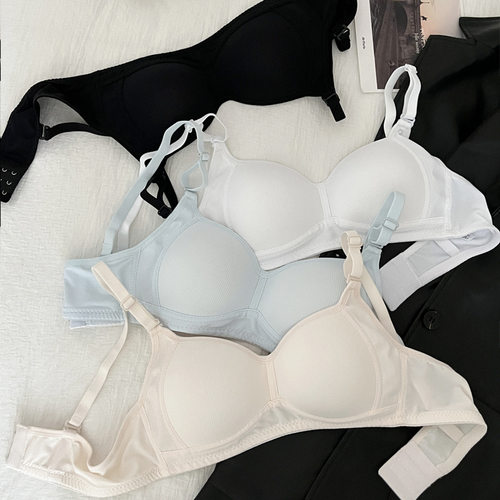 跨境东南亚内衣女小胸聚拢少女文胸发育期高中生薄款无钢圈胸罩