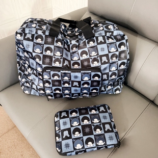 日系蒙奇奇满印大容量旅行收纳包折叠便携装衣服棉被行李袋单肩包