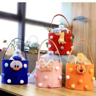 毛毡卡通伴手礼宝宝满月生日百日宴回礼百天伴手礼可爱儿童抱抱桶
