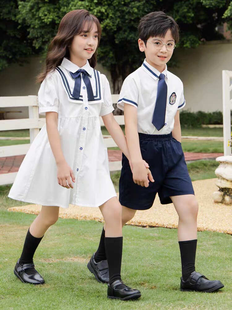 幼儿园园服夏装英伦风毕业照小学生班服套装儿童夏季六一表演服装