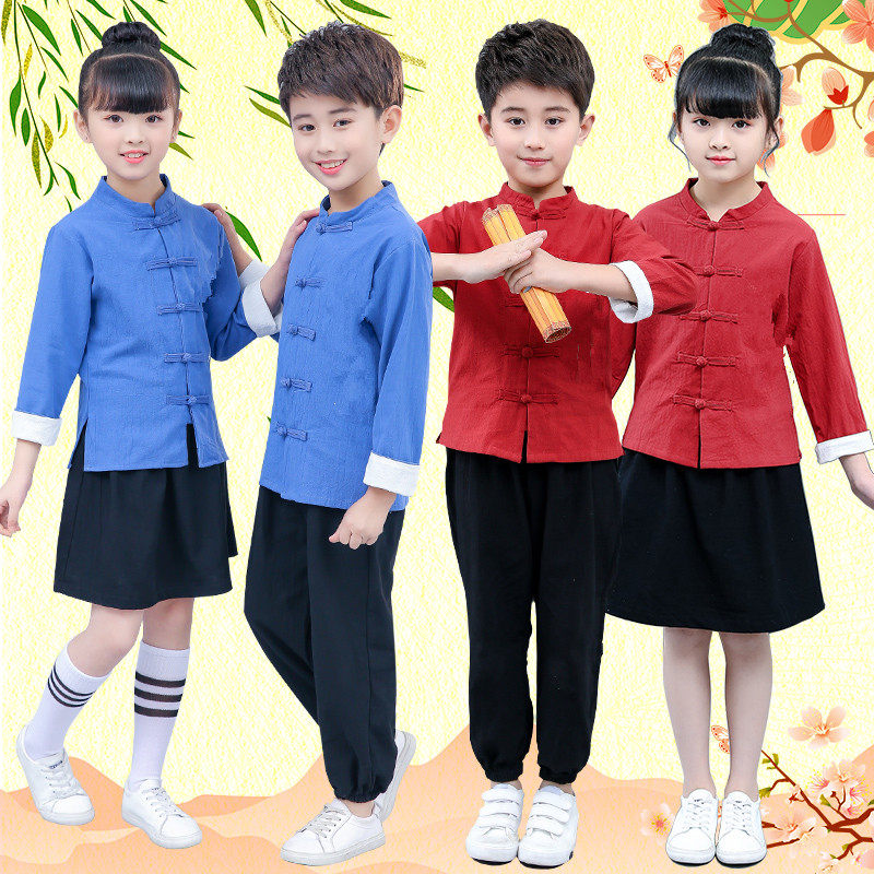 天天向上小孩春秋民族风国学服