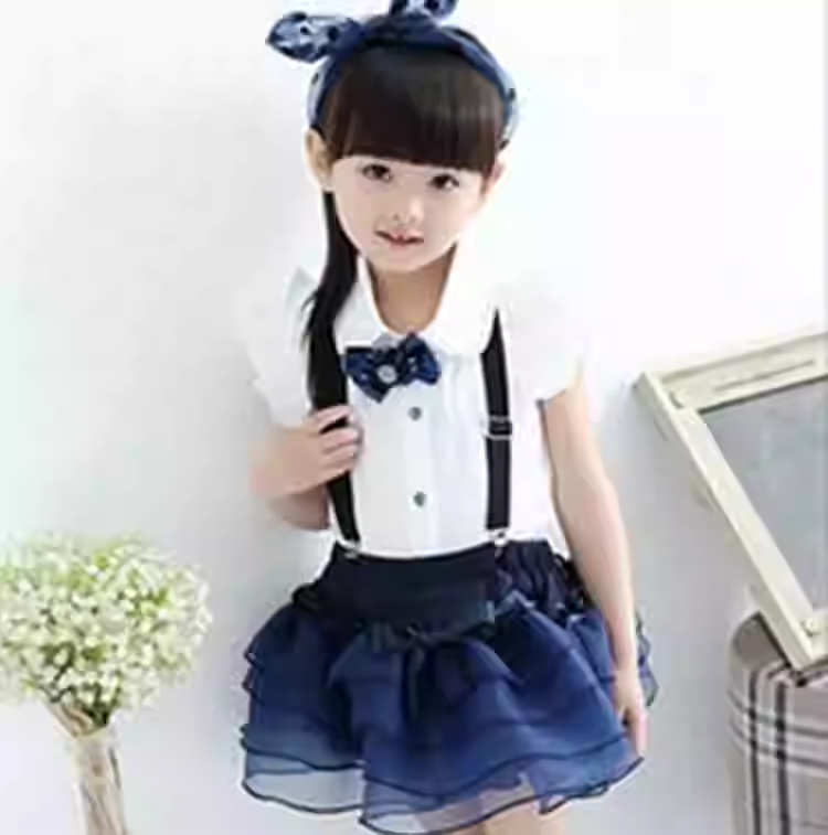 六一儿童背带裤演出服小学生舞蹈纱裙校服大合唱诗歌朗诵表演服装