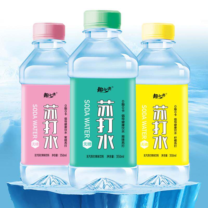趣小馋无糖苏打水果味饮料0糖0卡瓶装夏季饮品柠檬水蜜桃风味饮料