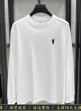 【奥莱品牌折扣】保罗男装T恤100%纯棉春秋款卫衣简约打底衫薄款