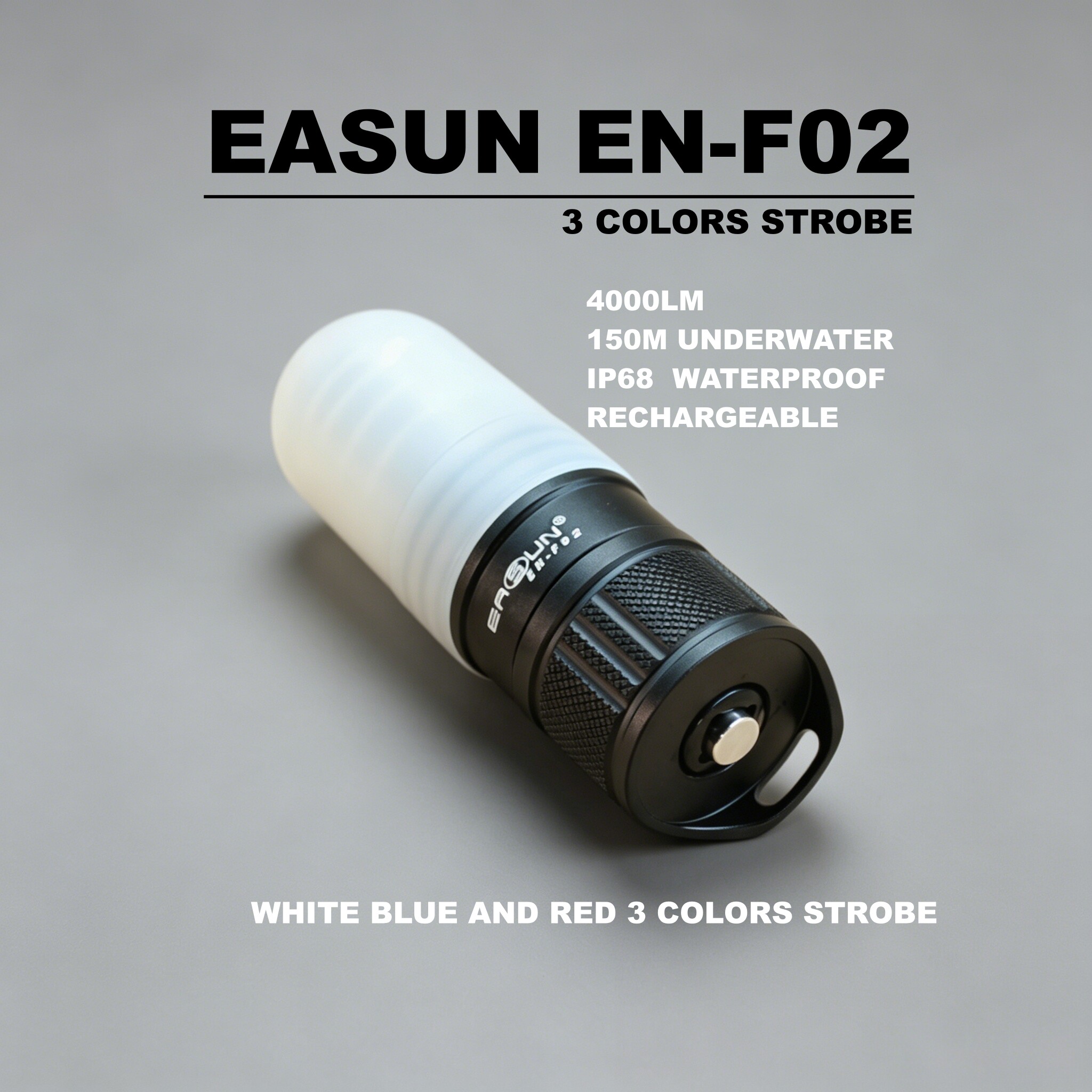 EASUN 4000流明3色潜水信号灯潜伴灯闪光灯潜水主灯磁控信号灯