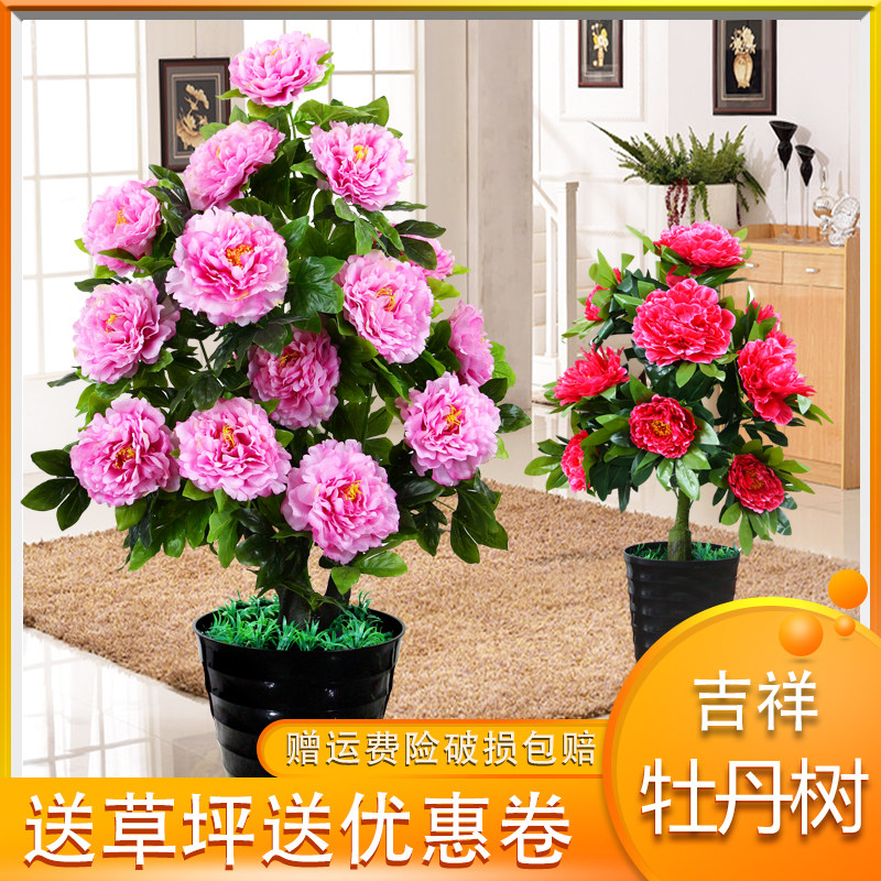 仿真牡丹花假花盆栽客厅装饰大型绿植物落地塑料假牡丹盆景仿真花|ruв категории Домашний быт, ваза/цветок/искусственные цветы/моделирование украшения, бонсай моделирования растений - от Buy2taobao.com для оказания профессиональной услуги покупки агента Taobao