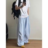 现货+条纹泡泡面料刺绣小标弯刀裤休闲裤CK628/P55限78，男装休闲裤，电商B350