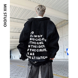 现货+春款美式高街潮流印花水洗牛仔夹克外套W832/P75限98，男装夹克，电商B350