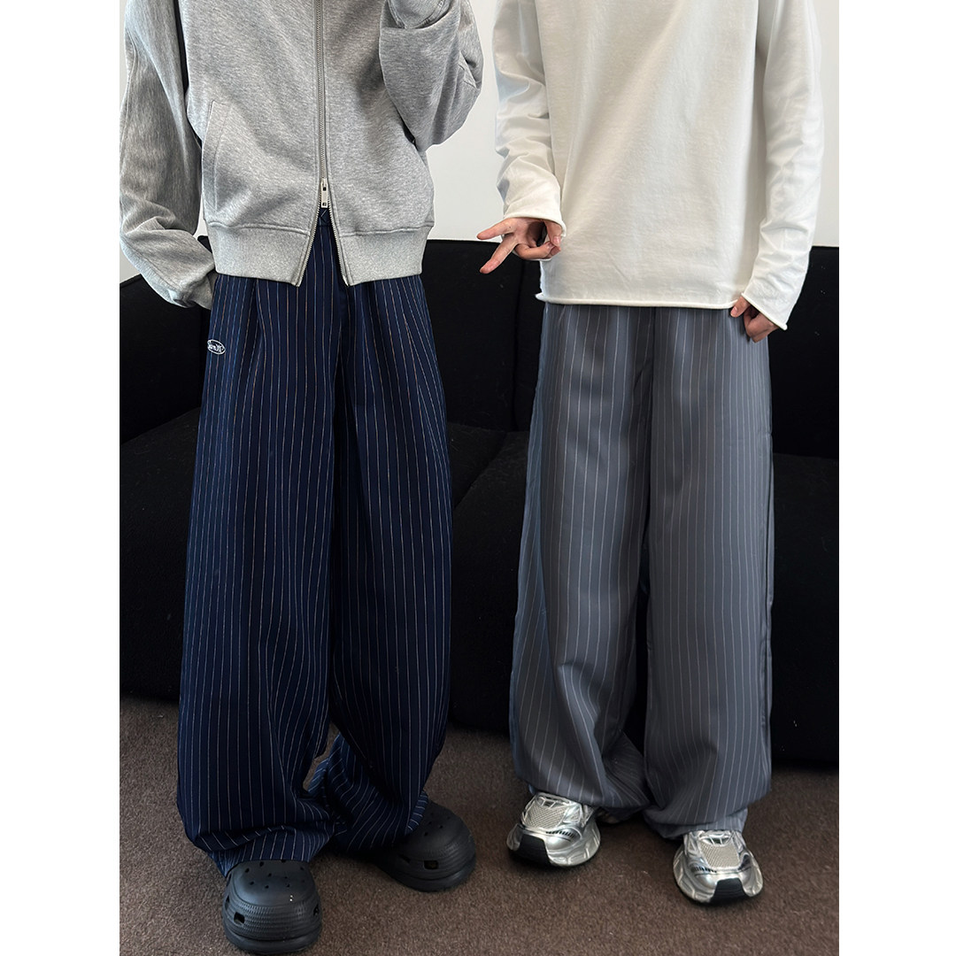 春款现货+美式百搭条纹西裤休闲裤假两件裤腰设计CK586/P50限78,男装休闲裤,电商B350