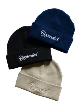 UPGREATED刺绣LOGO针织帽宽松大头围防风防寒户外加厚保暖帽