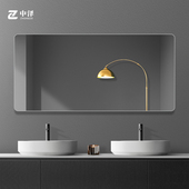 卫生间镜子挂墙洗手间贴墙卫浴壁挂防爆无框玻璃镜洗漱台卫浴镜