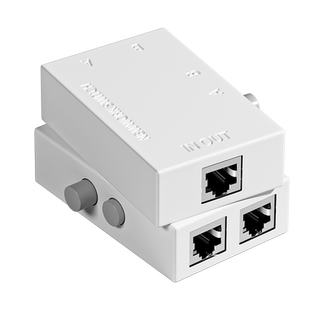 网络切换器2口rj45内外网切换器网线宽带一分二2进1出网口共享器分配器分离器免插拔一拖二
