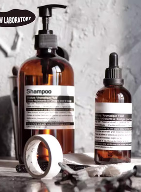 ins风玻璃洗手液按压瓶棕色软装拍摄沐浴露洗手液玻璃分装按压瓶