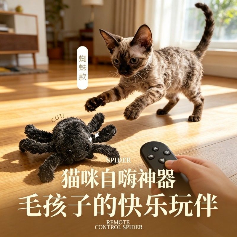 遥控蜘蛛猫玩具宠物玩具