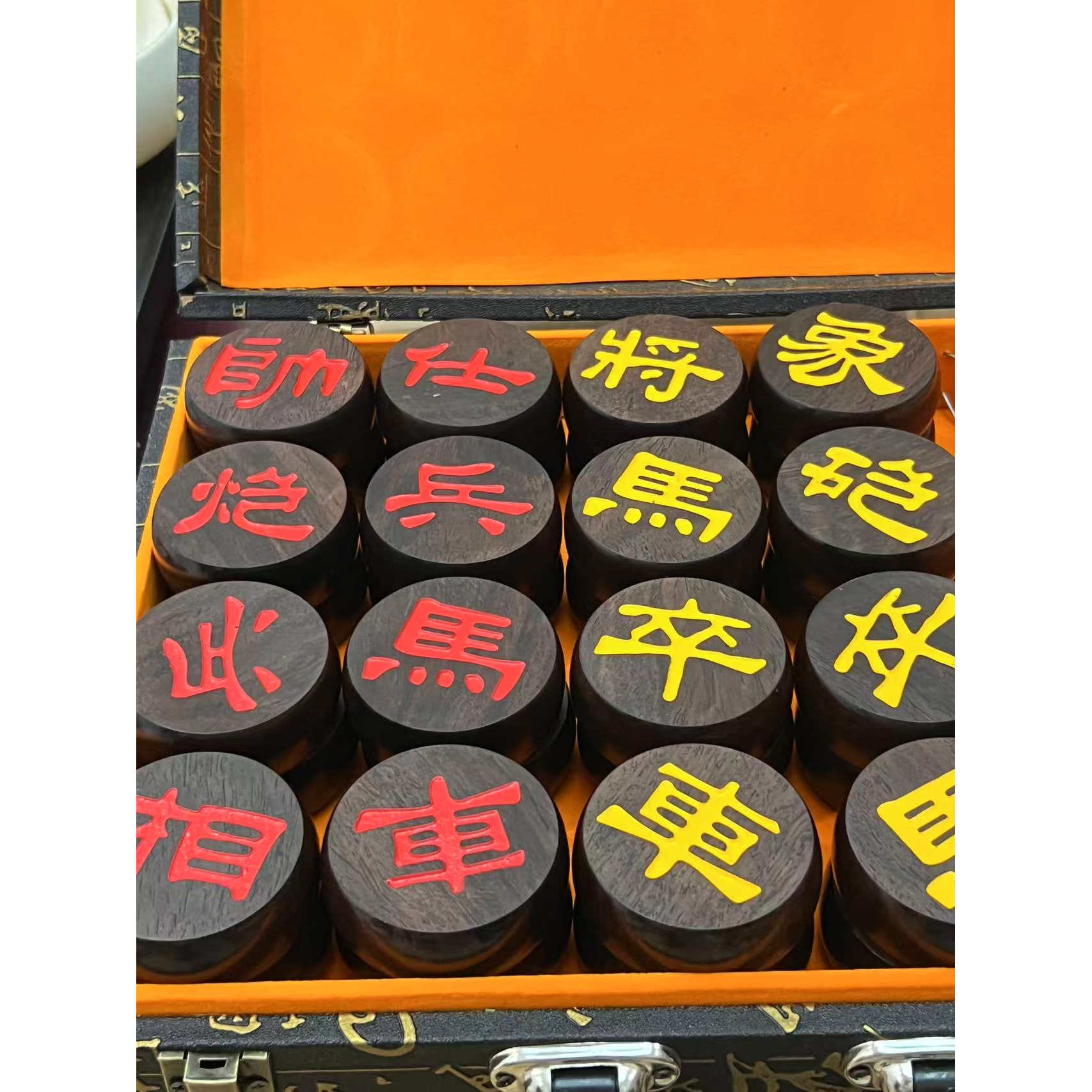 黑檀木双面刻象棋中国象棋大号套装实木象棋比赛家用送礼高档