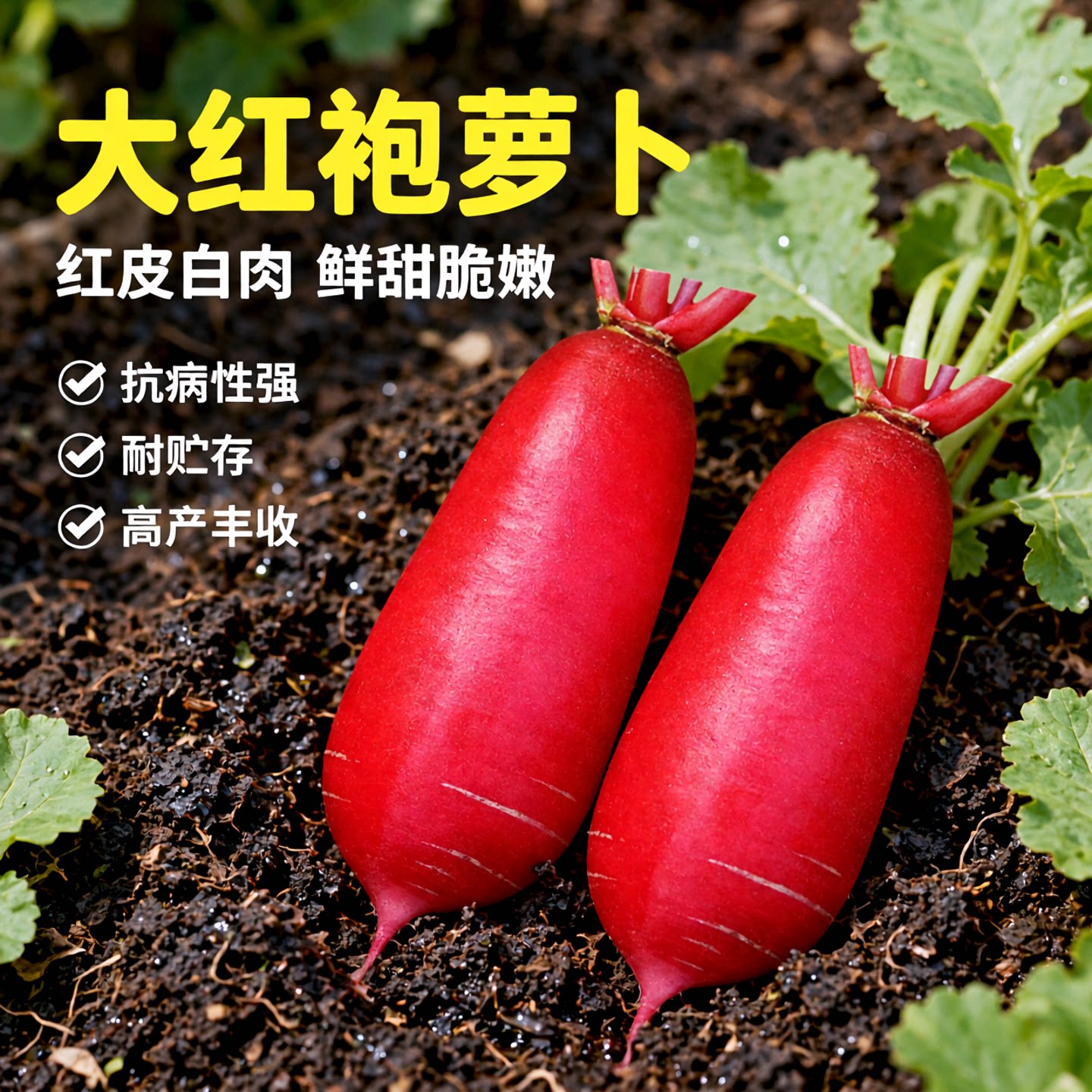徐州大红袍萝卜种子胭脂红皮白肉水果萝卜籽种大全菜种红蔬菜孑子