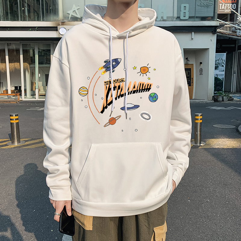 美式印花重磅薄款卫衣男春秋外套