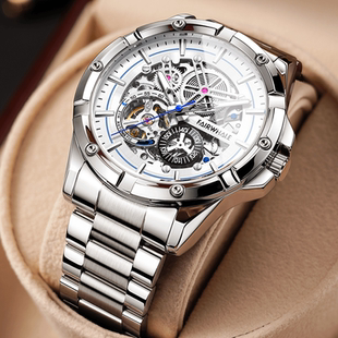 马克华菲新款手表男士镂空飞轮机械表夜光防水大表盘潮流时尚腕表