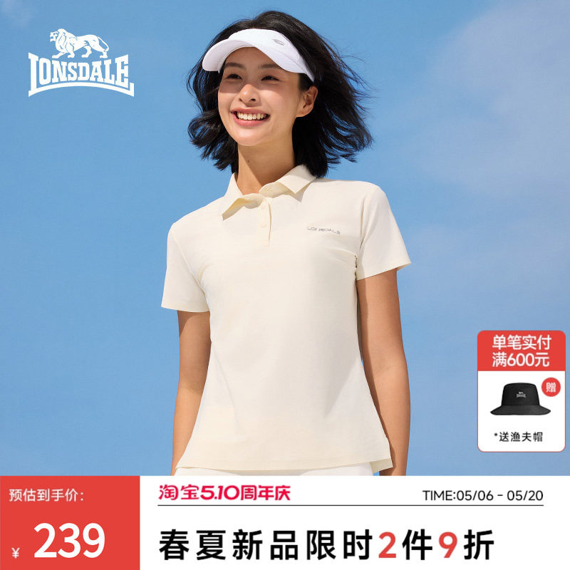 龙狮戴尔户外正肩polo衫短袖女款夏季新款显瘦透气翻领半袖T恤女