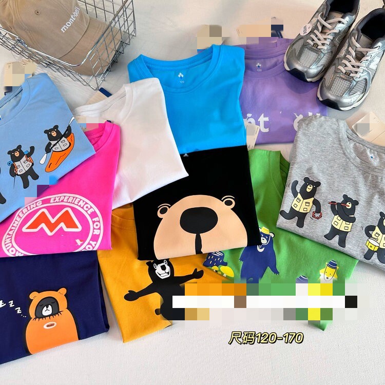 儿童彩色系列卡通印花短袖T恤夏季款男女童舒适透气休闲百搭上衣