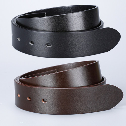 无夹层光面真皮头层牛皮腰带条