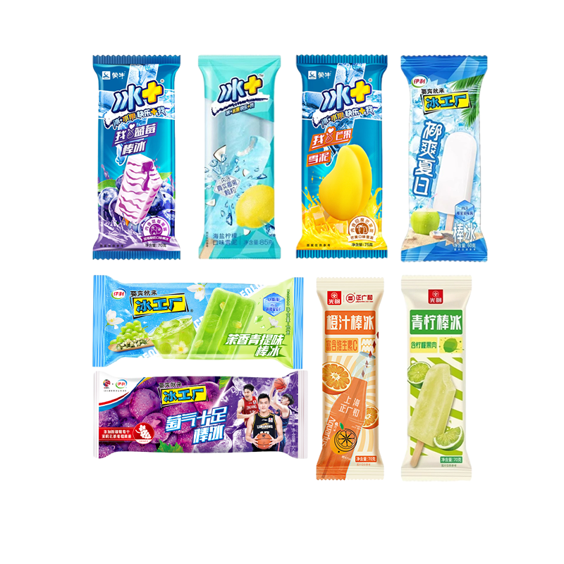 【清爽解暑套餐40支】伊利冰工厂蒙牛冰+芒果青柠棒冰橙汁棒冰