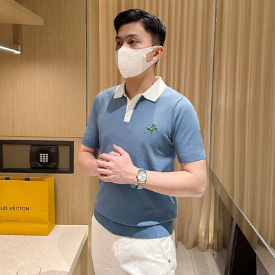夏季短袖休闲聚会鳄鱼刺绣polo衫