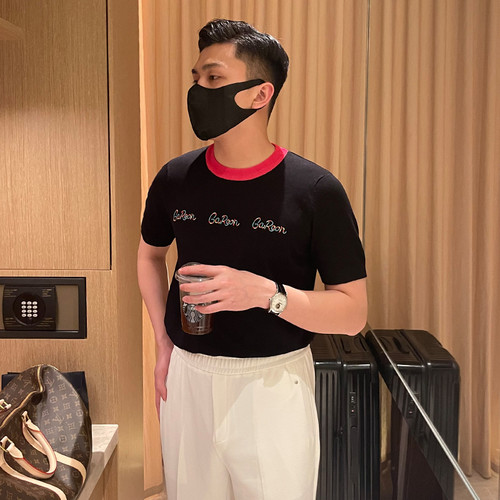 短袖休闲风男士刺绣t恤柔软亲肤