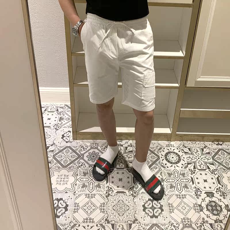 BROTHER summer self-control Men's pocket decorate leisure time shorts the republic of korea white Elastic waist Five point pantsin the Men's clothing, Casual pants  category - from Buy2taobao.com to provide professional Taobao agent buy service