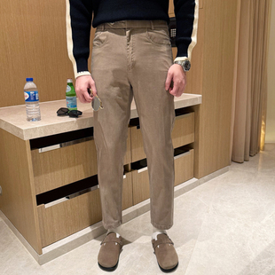 休闲裤 英伦风复古水洗做旧裤 男士 高级纯棉直筒九分裤 子男秋冬新款