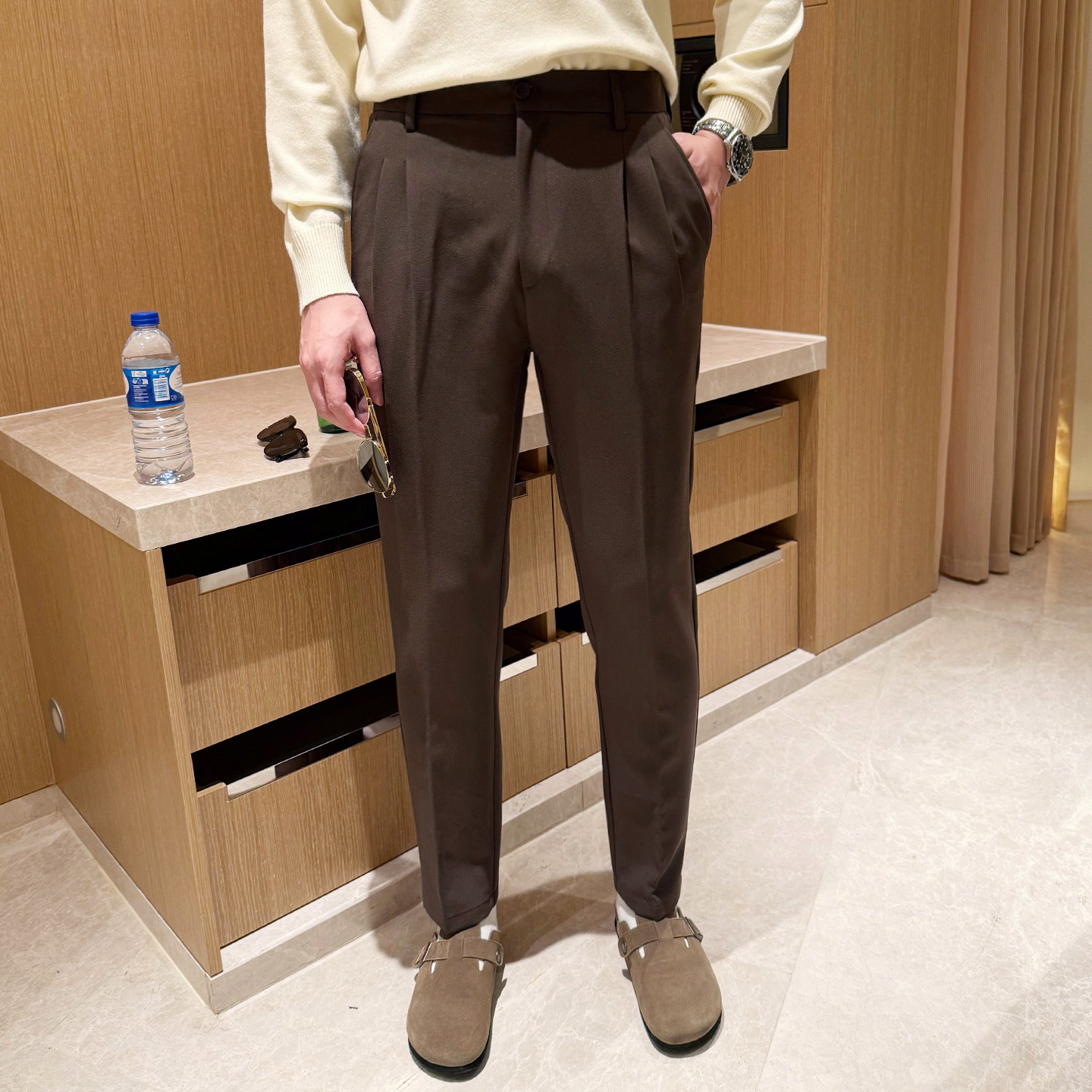 长裤西裤商务通勤高级纯色休闲裤