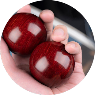 正宗小叶紫檀保健球手球实木手握按摩球老人健身球文玩手转球送礼