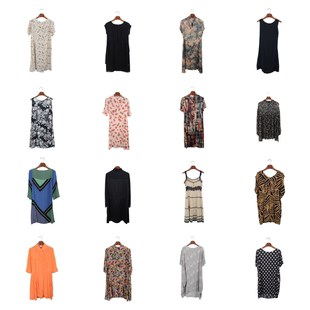 vintage古着女装 真丝桑蚕丝连衣裙名媛风碎花印花裙子真丝U 夏季