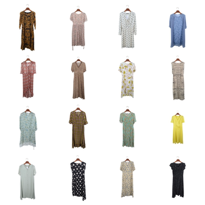 vintage古着女装夏季真丝桑蚕丝连衣裙名媛风碎花印花裙子真丝Q