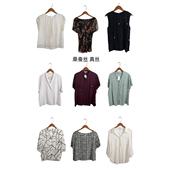 真丝桑蚕丝短袖 瑕疵vintage古着女装 夏季 上衣套头K22