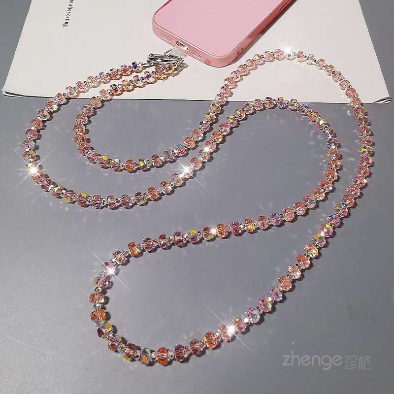 清新透闪手机挂链斜挎长款精致