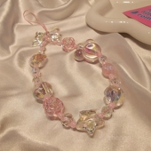 手机壳相机通用小吊绳新款 透明米奇米妮星星手机链女款 侧挂式 小清新手提手腕挂饰挂链手机挂绳短款 ins时尚