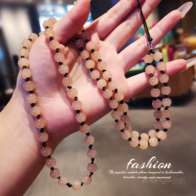 挂脖手机链女长款ins高级感精致图片