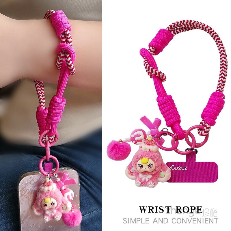 手机挂绳女手腕超好看可爱哭娃吊坠饰品编织短款户外登山旅游出行防丢摔电话套壳拇指环挂件小吊绳子通用新款