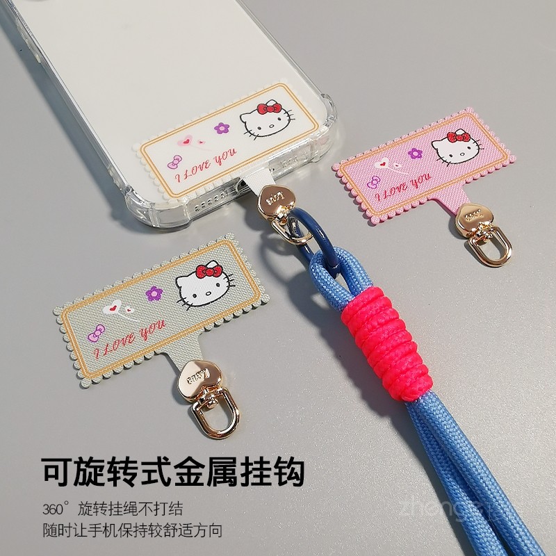 新款love猫猫花边手机挂绳夹片