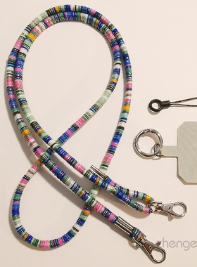 复古金丝绒手机挂绳秋冬挂脖斜挎伸缩可调节防丢万能手机壳结实长