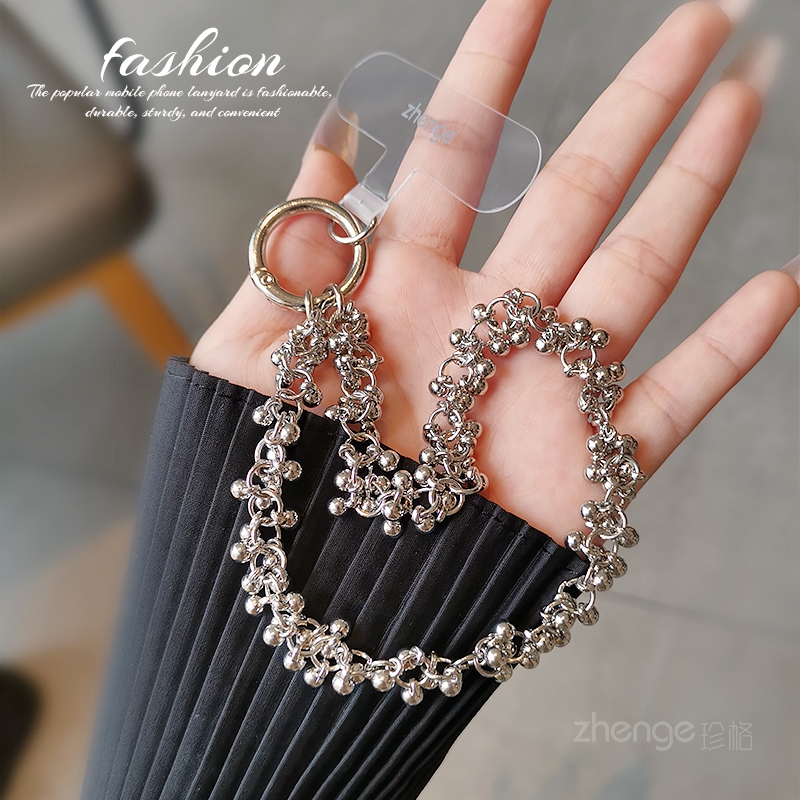 手机链挂件小珠子串链短款金属手链精致小众户外旅游行逛街防丢手提链带子电话套壳手机挂绳简约时尚高端新品